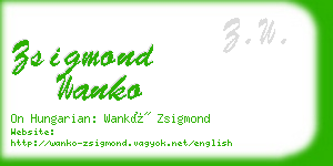 zsigmond wanko business card